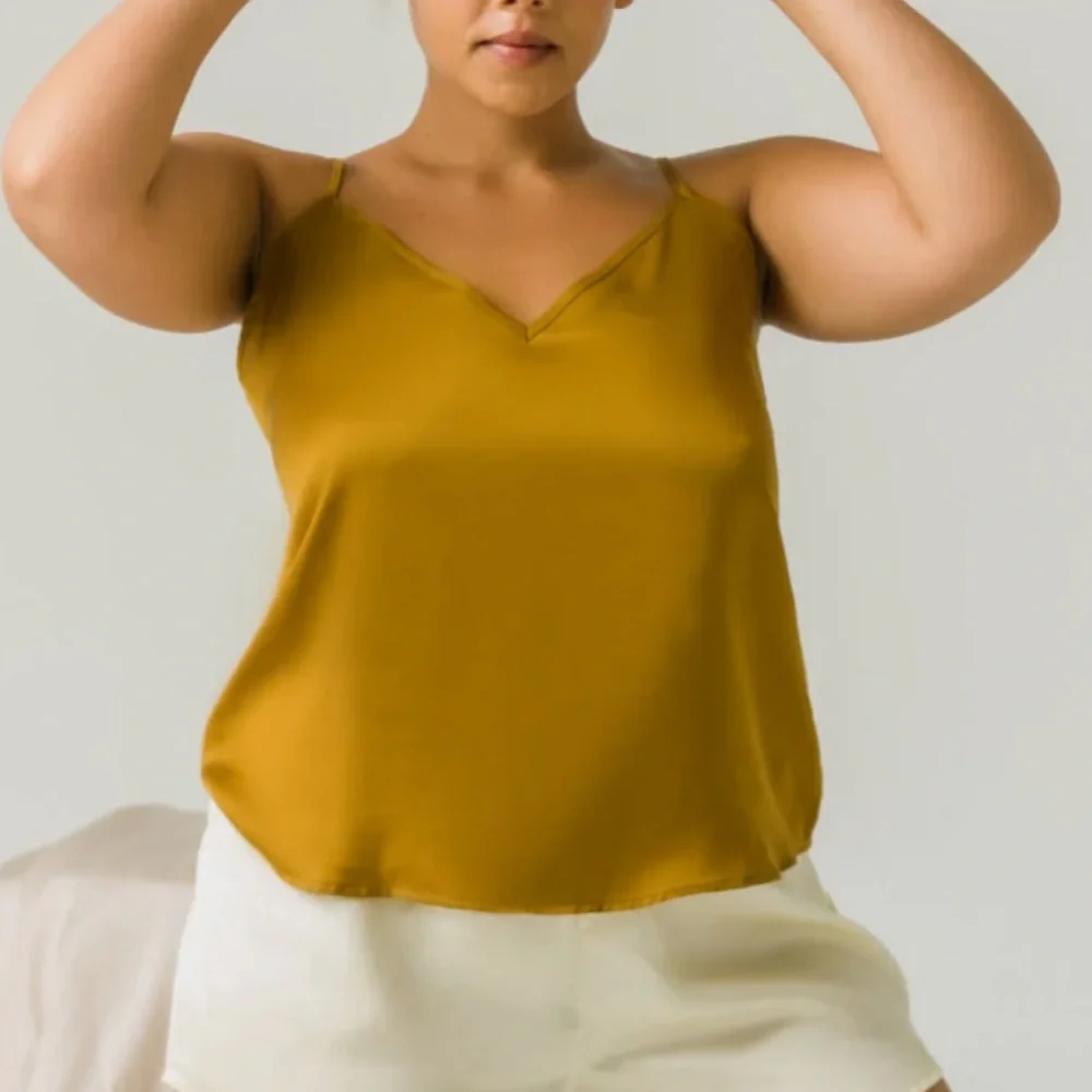 New in Box! ETTITUDE Sateen Cami‎ Chamomile- golden brown
